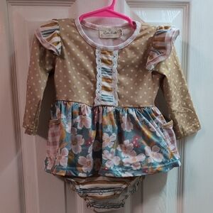 Floral and Polka Dot Kids One Piece
